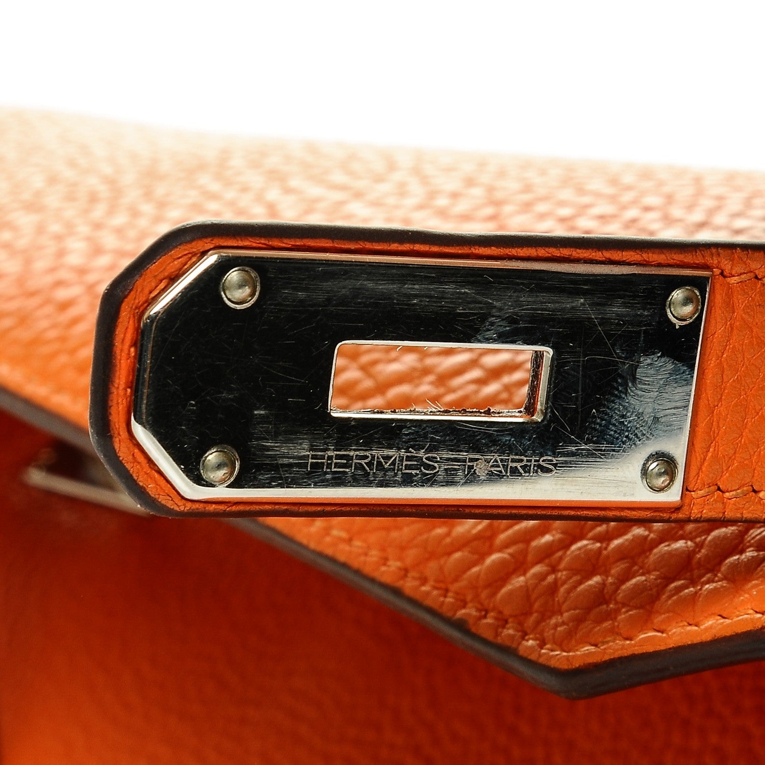 Hermes Taurillon Clemence Jypsiere 34 Orange 7 of 10