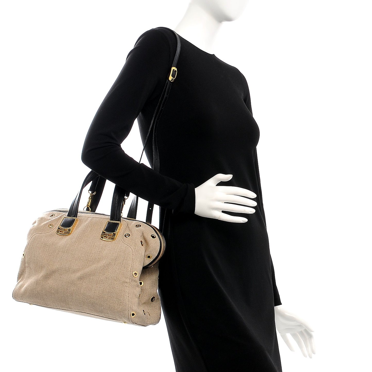 Linen Grommet Small Chameleon Tote Natural