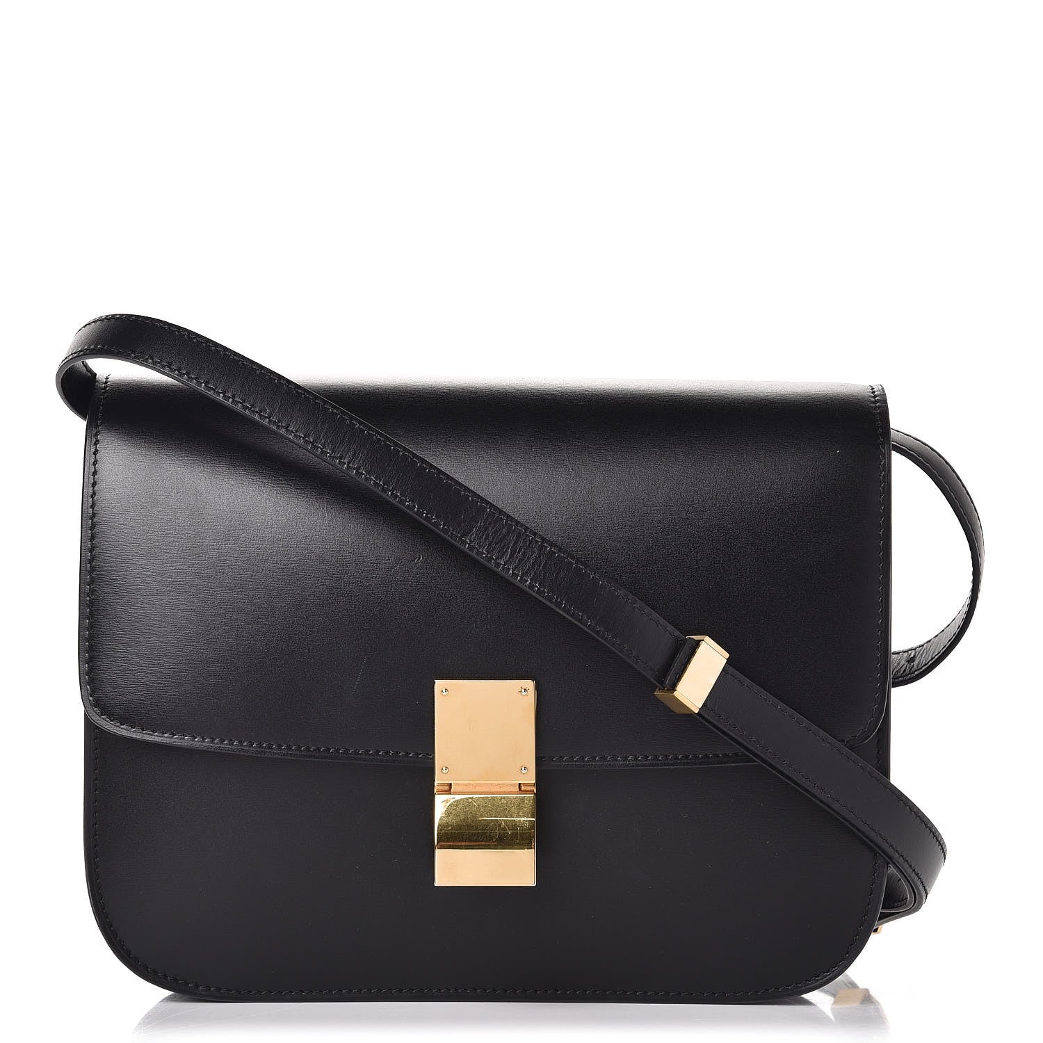 Celine Box Calfskin Medium Classic Box Flap Bag Black 1 of 8