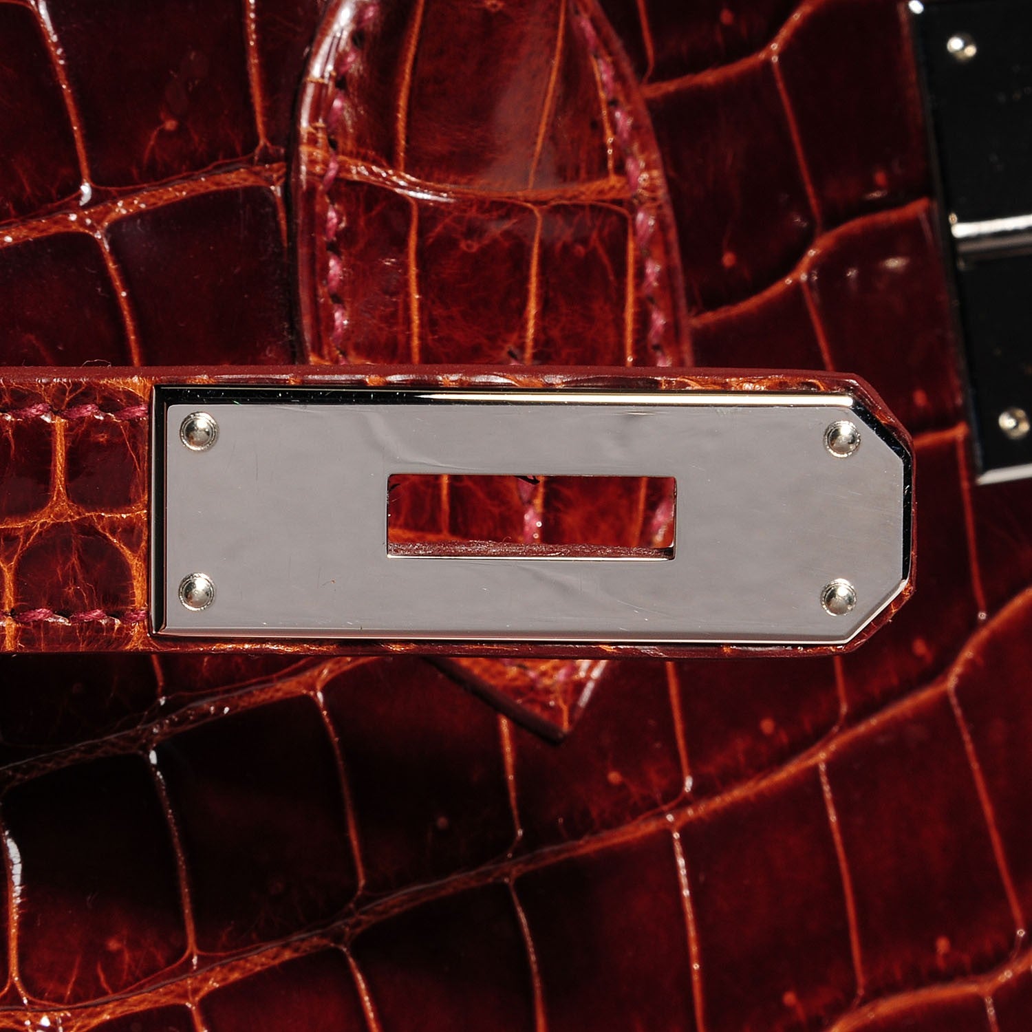 Hermes Shiny Porosus Crocodile Birkin 35 Miel 9 of 29