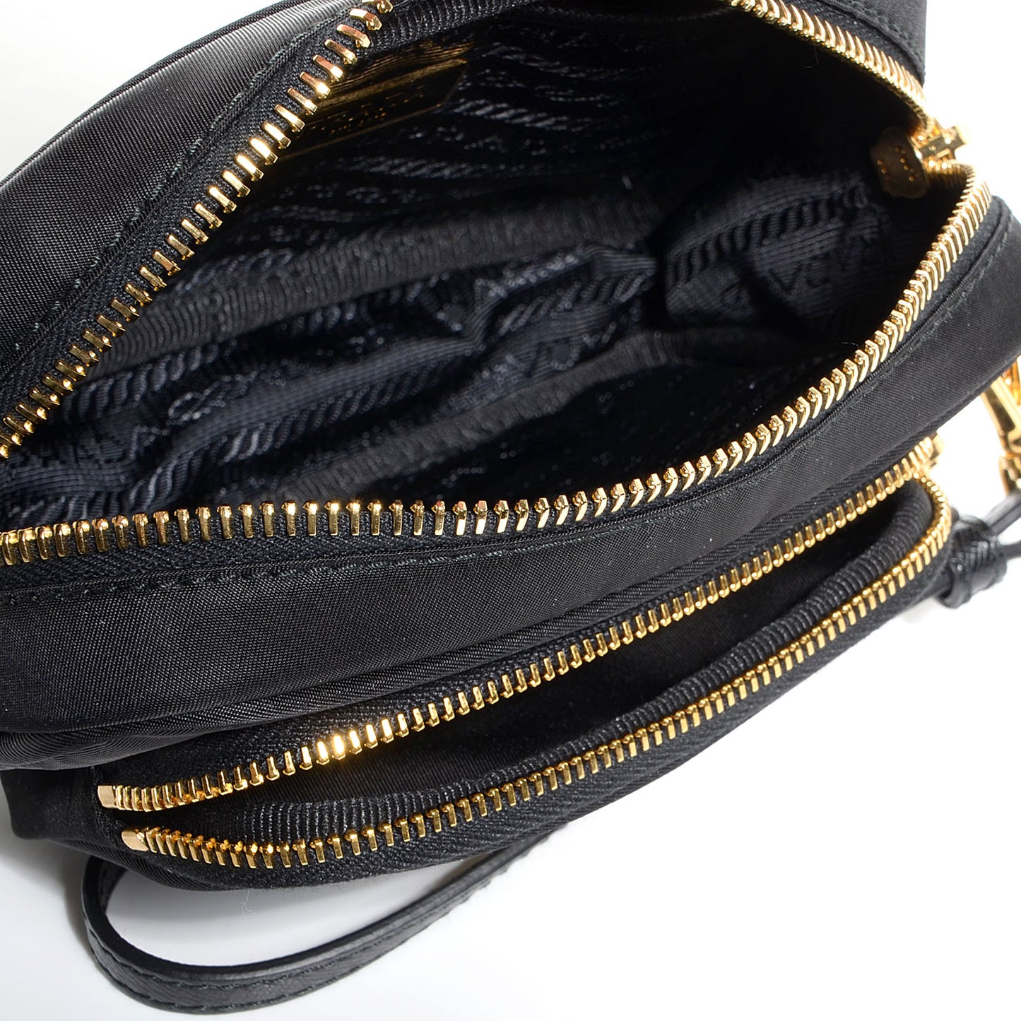 Tessuto Nylon Convertible Crossbody Wristlet Nero Black
