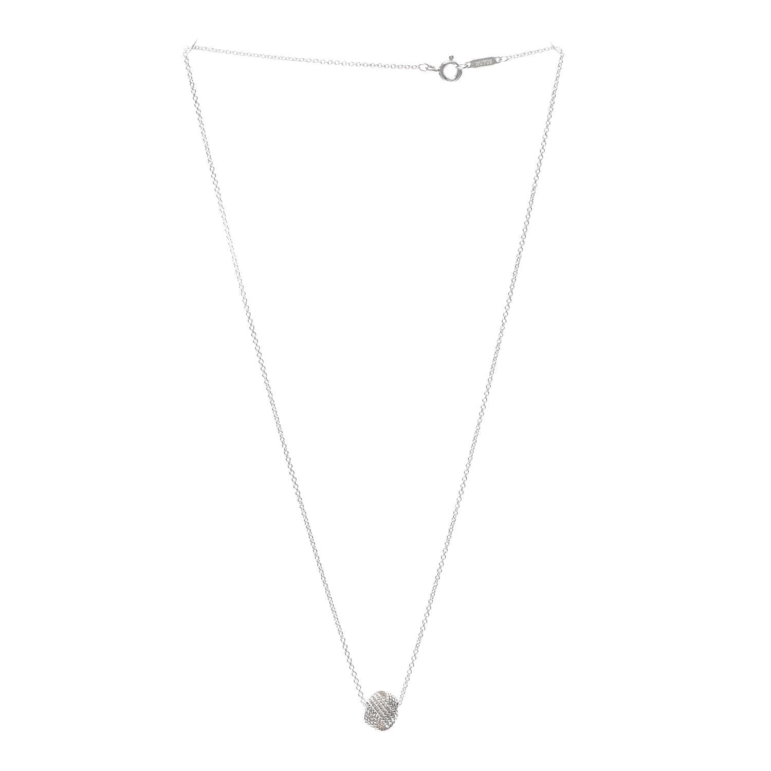 Tiffany Sterling Silver Twist Knot Pendant Necklace 3 of 5