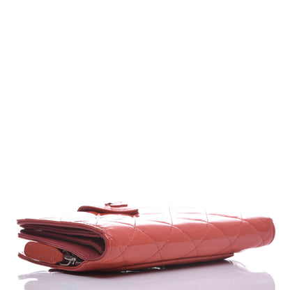 Chanel Patent Quilted Zip Pocket Wallet Coral 4 of 21