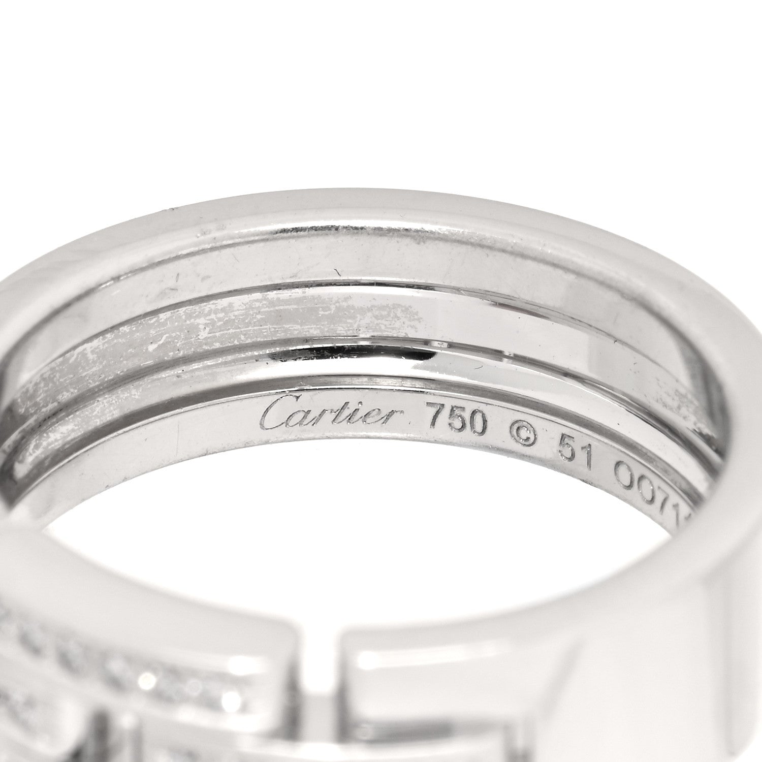 Cartier 18K White Gold Diamond Maillon Panthere Band Ring 51 5.75 4 of 5
