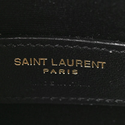 Saint Laurent Grain De Poudre Chevron Monogram Bill Pouch Black 6 of 8