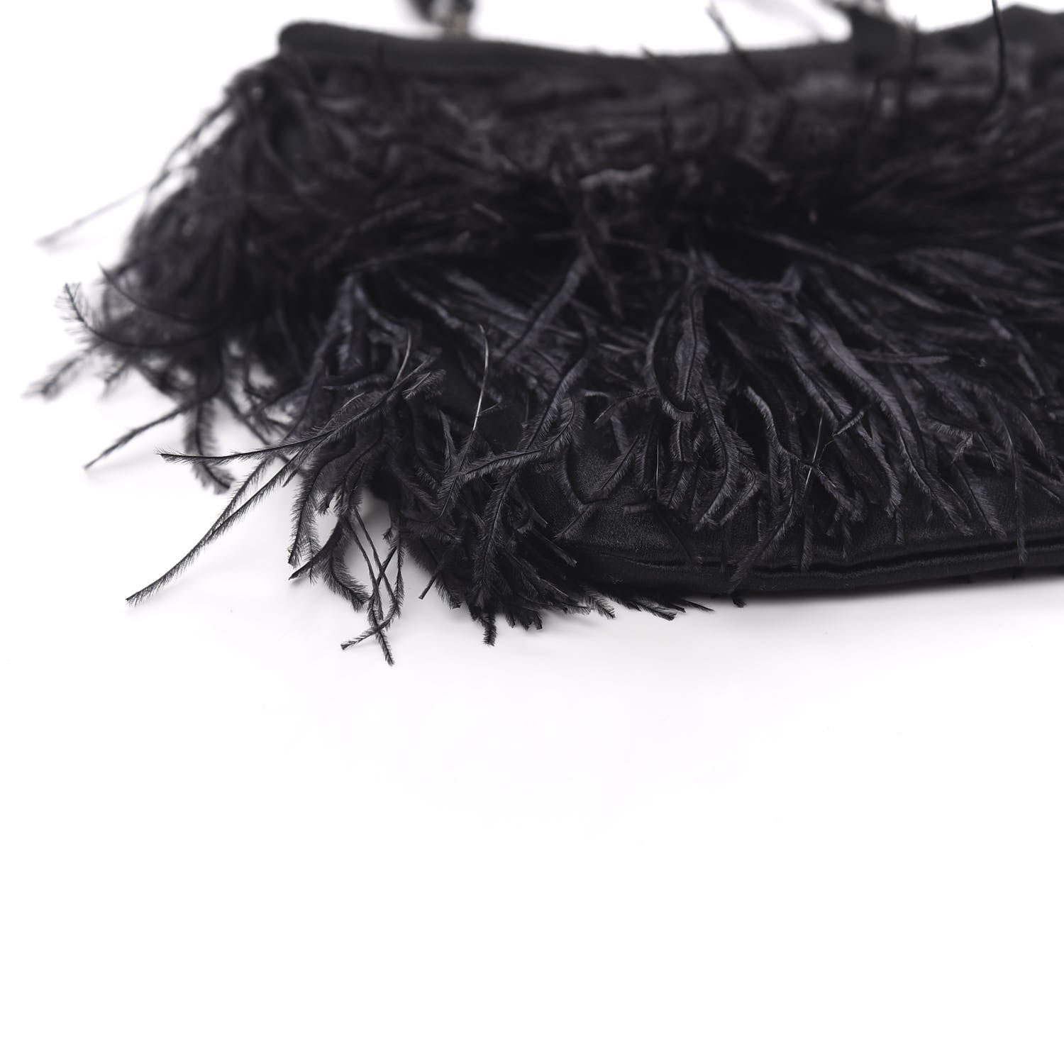 Prada Piume Feather Satin Chain Tote Black 7 of 9