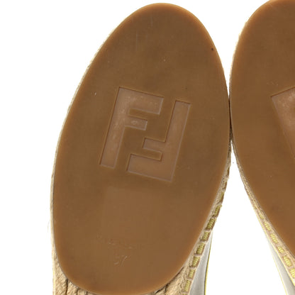 Fendi Calfskin Monster Eyes Espadrille Moccasins 37 Camaleonte Cotton Candy Black Paglia 6 of 8