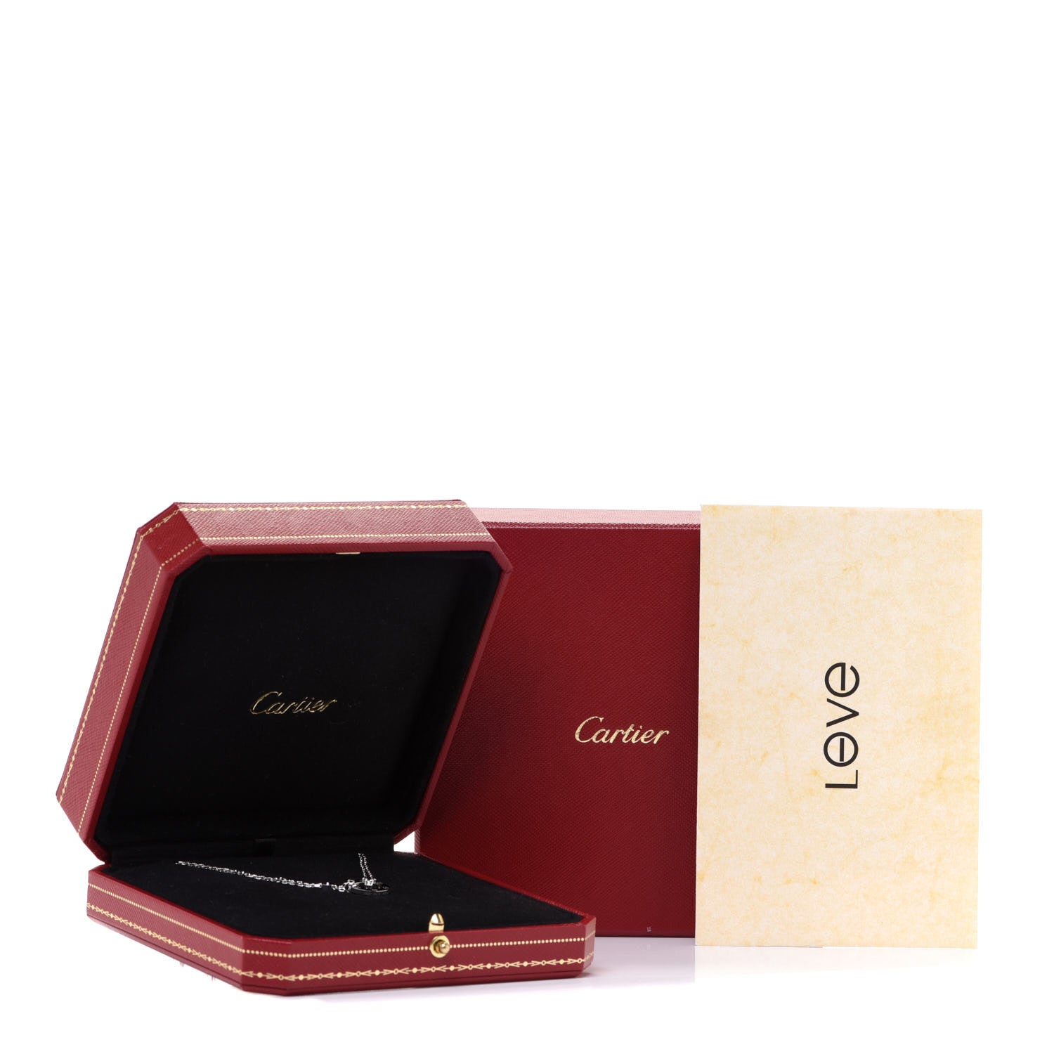 Cartier 18K White Gold 2 Diamond LOVE Necklace 6 of 6