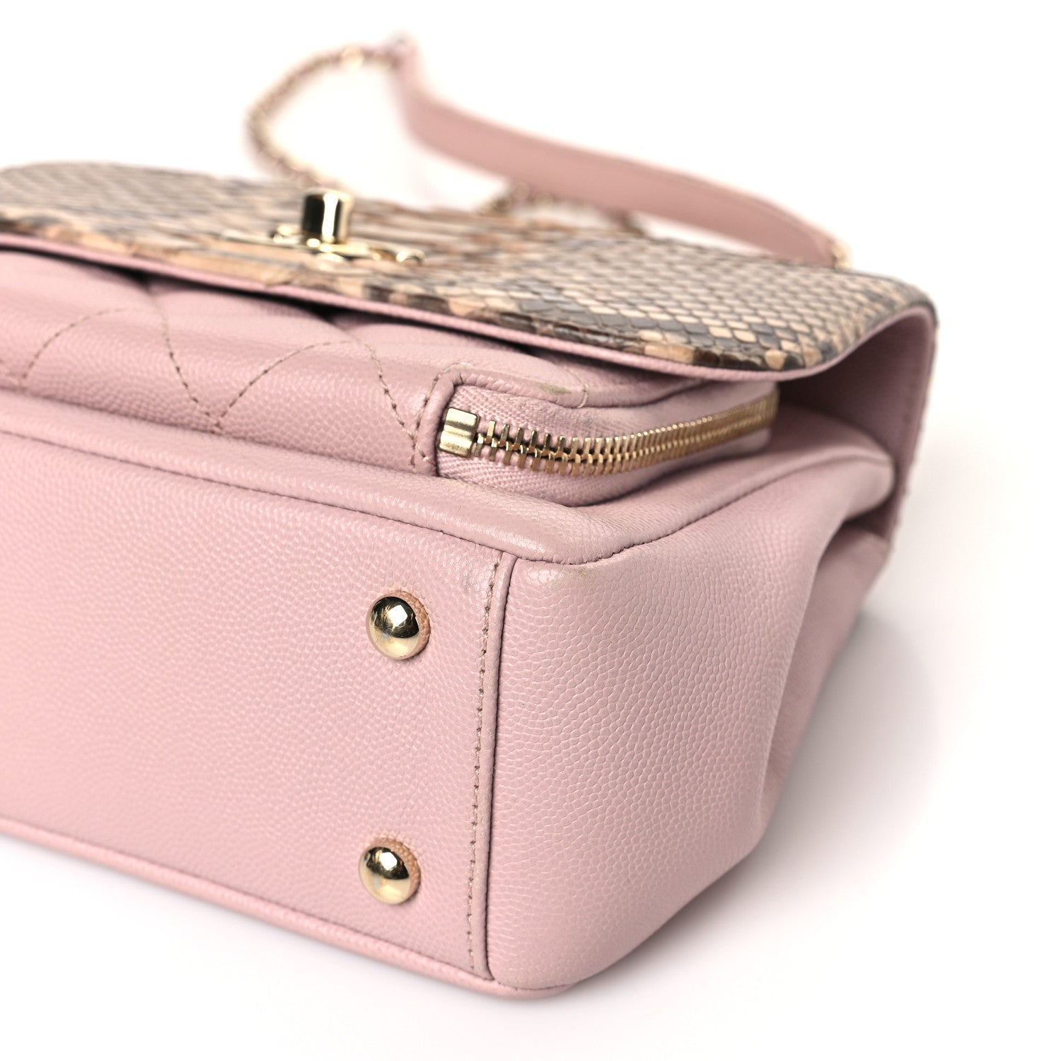 Chanel Snakeskin Caviar Quilted Small Business Affinity Flap Light Pink 9 of 9