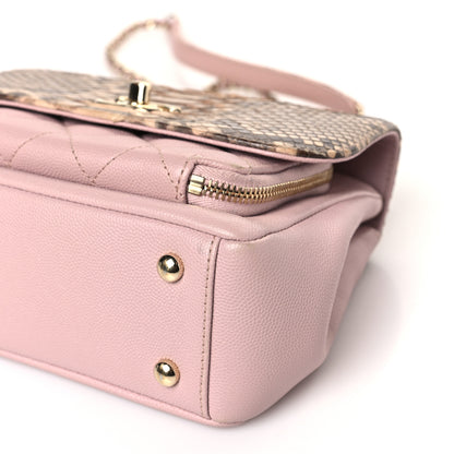 Chanel Snakeskin Caviar Quilted Small Business Affinity Flap Light Pink 9 of 9