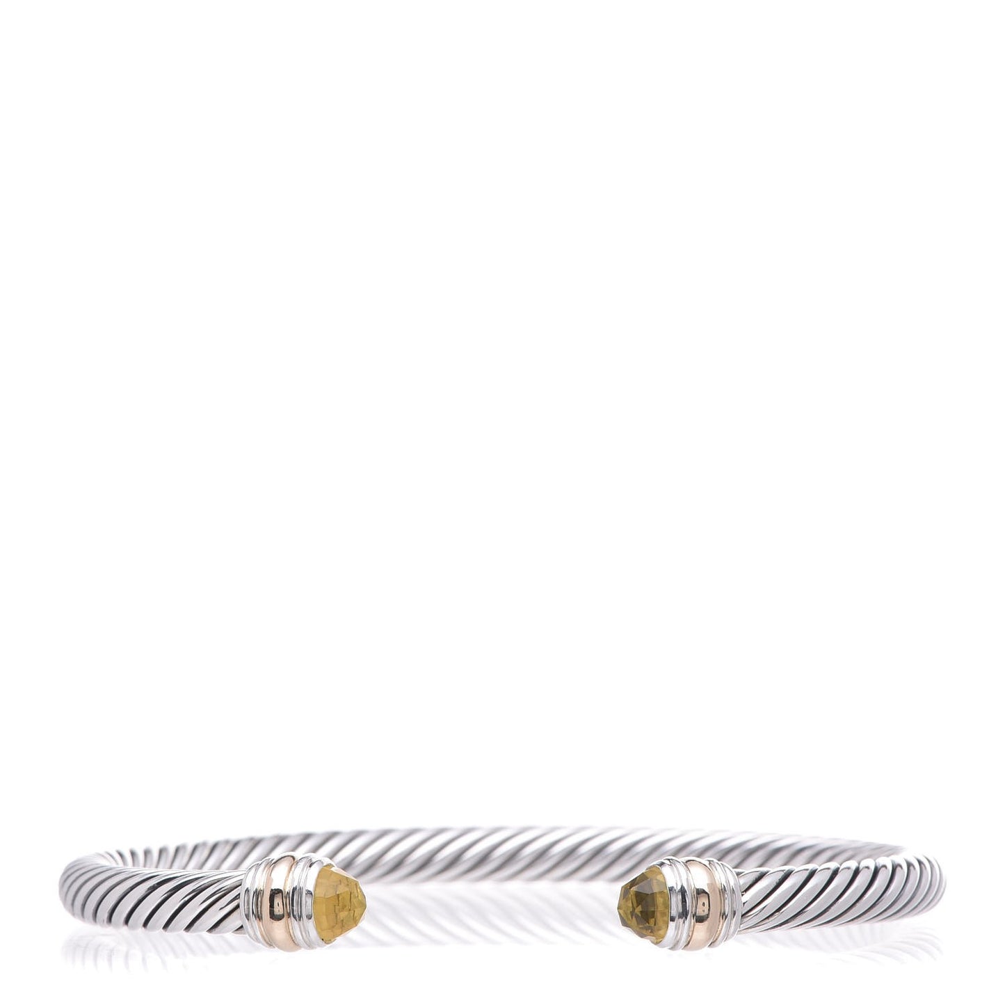 Sterling Silver 14K Yellow Gold Citrine 5mm Cable Classics Bracelet