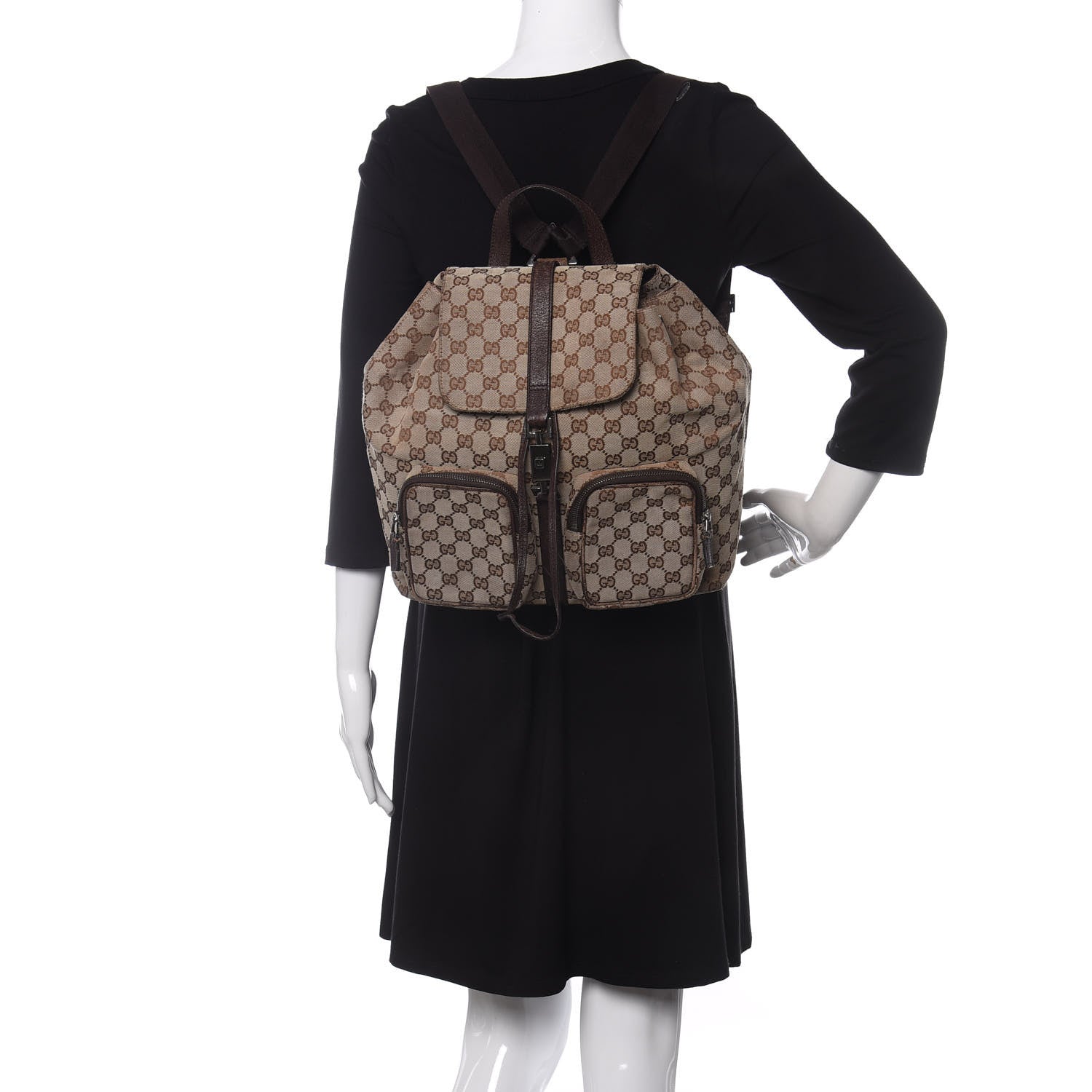 Gucci Monogram Backpack Dark Brown 3 of 11