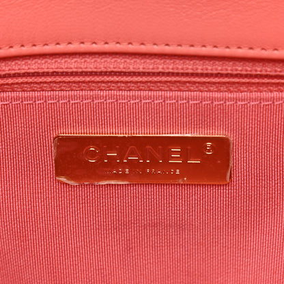Chanel Goatskin Quilted Large Chanel 19 Flap Pink 5 of 9