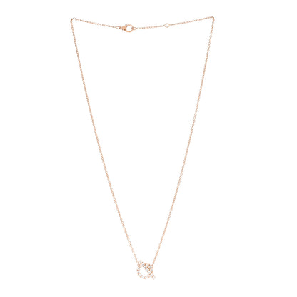 Hermes 18K Rose Gold Diamond Finesse Pendant Necklace 3 of 5