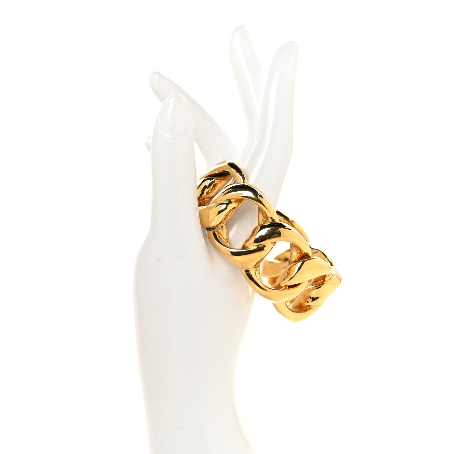 Metal Chain Link Cuff Bracelet Gold