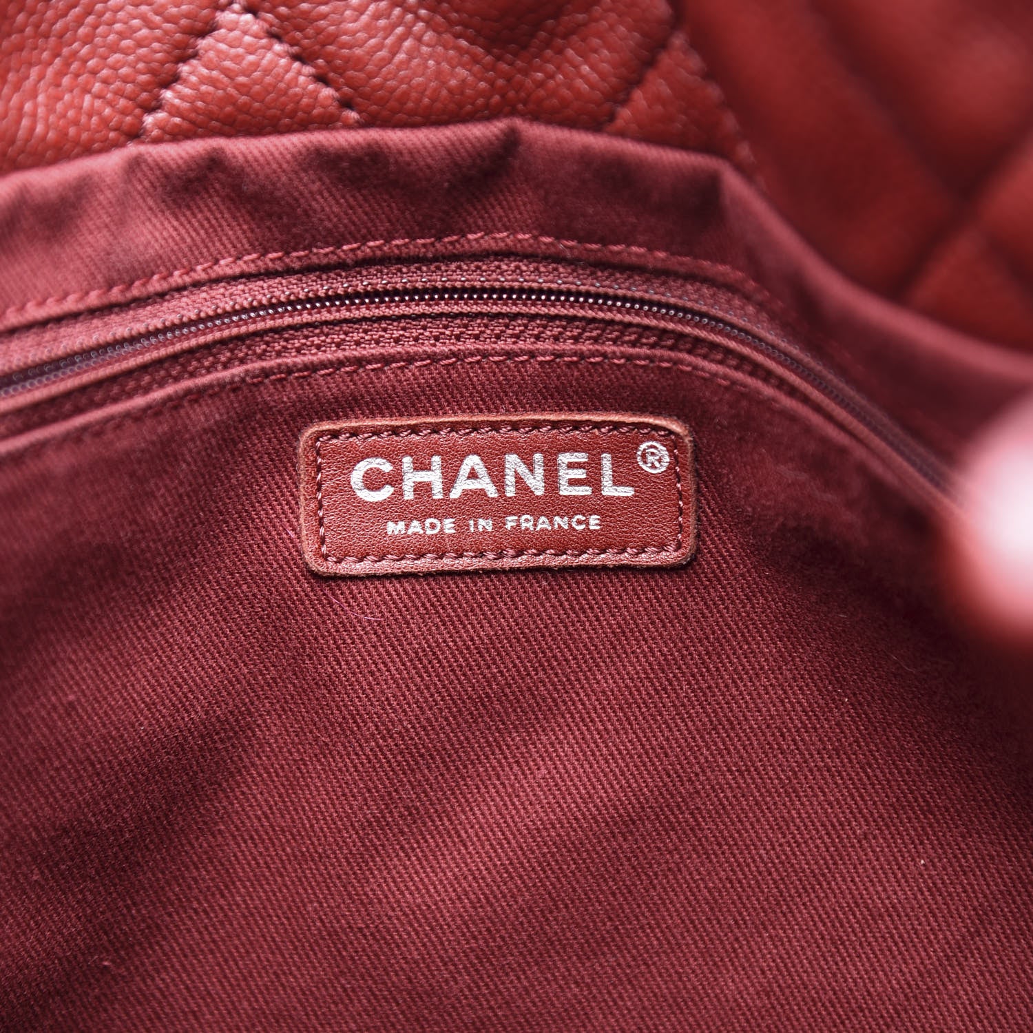 Chanel Caviar Quilted Large Timeless CC Soft Tote Dark Red 5 of 10