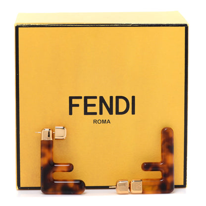 Fendi Plexiglass F Earrings Brown 6 of 6