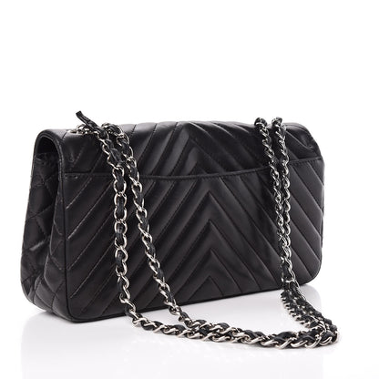 Chanel Lambskin Chevron Quilted Single Flap Black 3 of 13