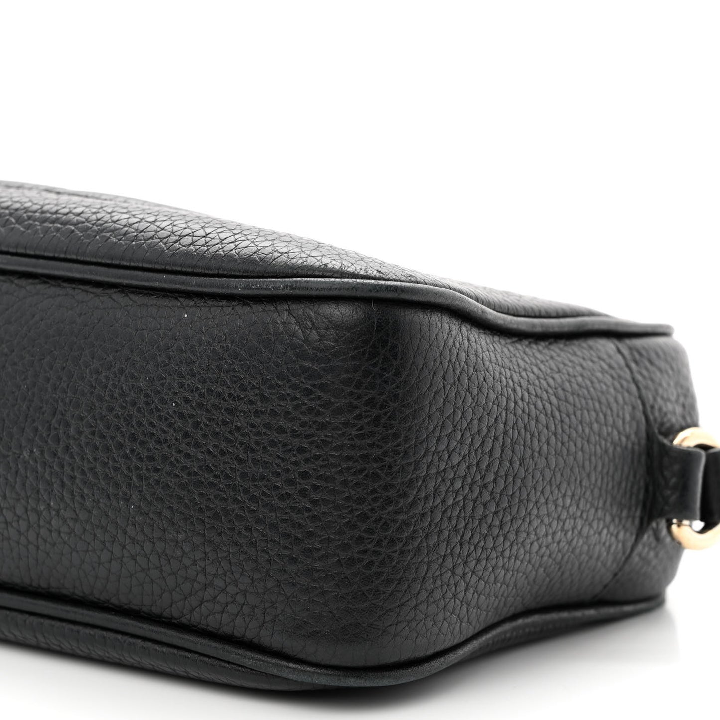 Pebbled Calfskin Small Soho Disco Bag Black