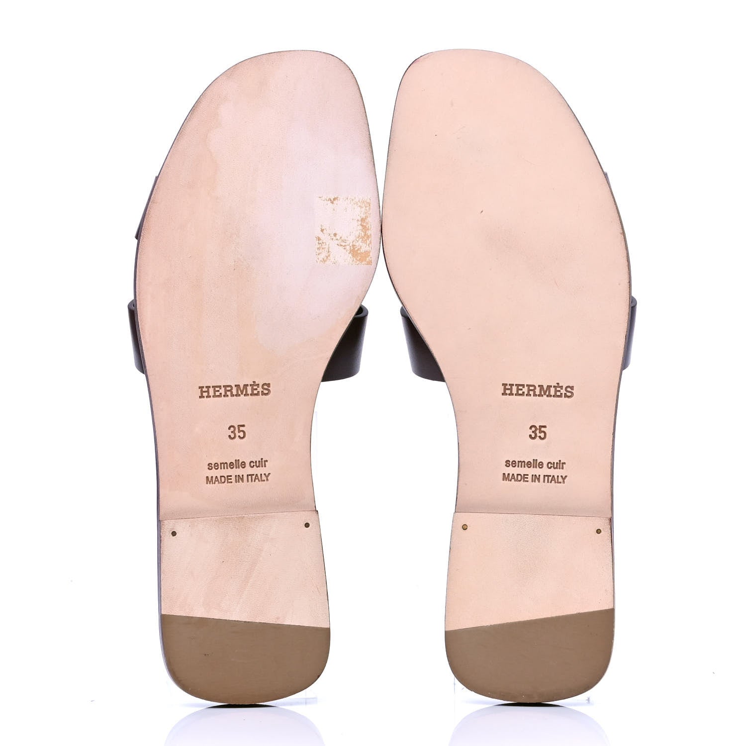 Hermes Box Calfskin Oran Sandals 35 Bordeaux 5 of 5