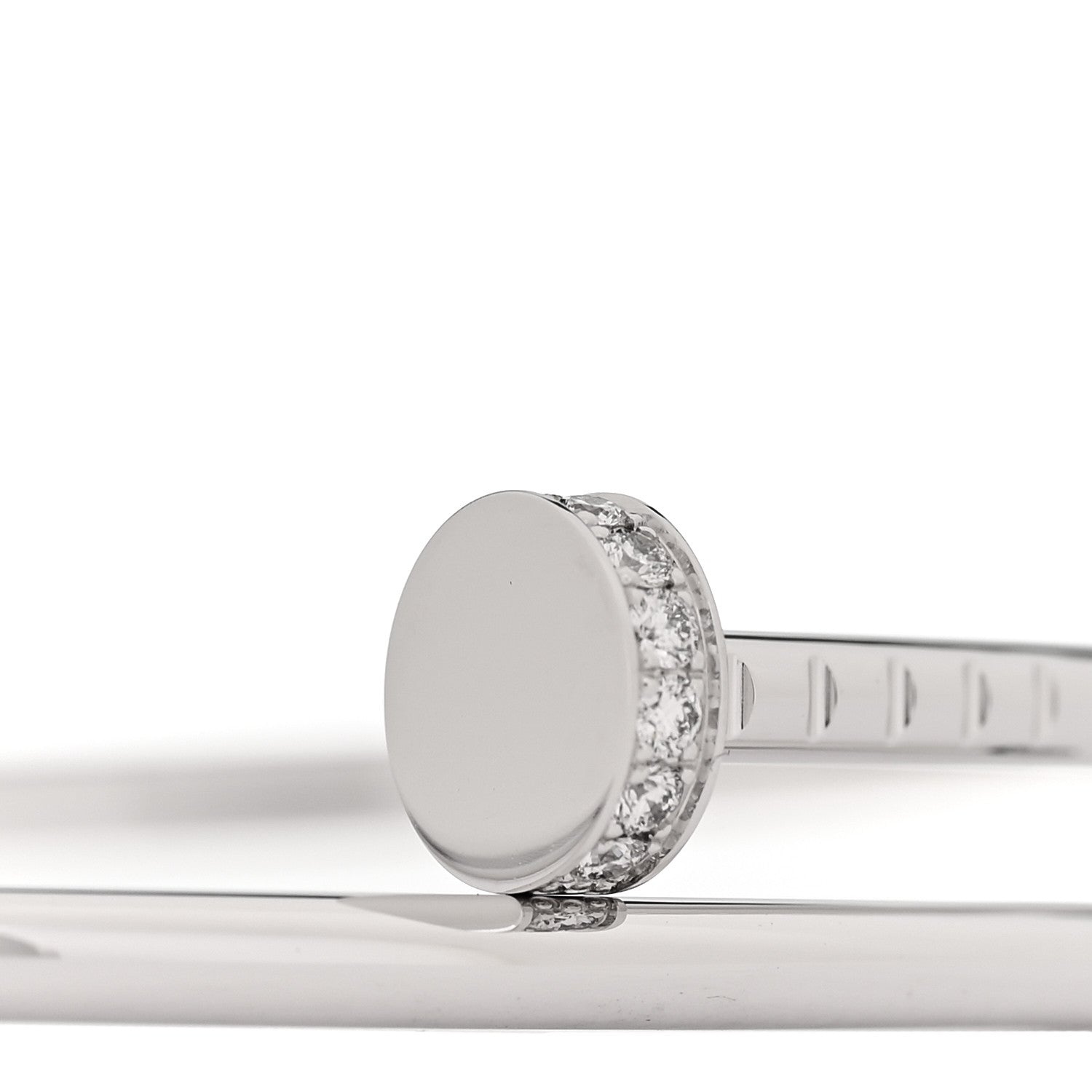 Cartier 18K White Gold Diamond Small Juste Un Clou Bracelet 15 3 of 5