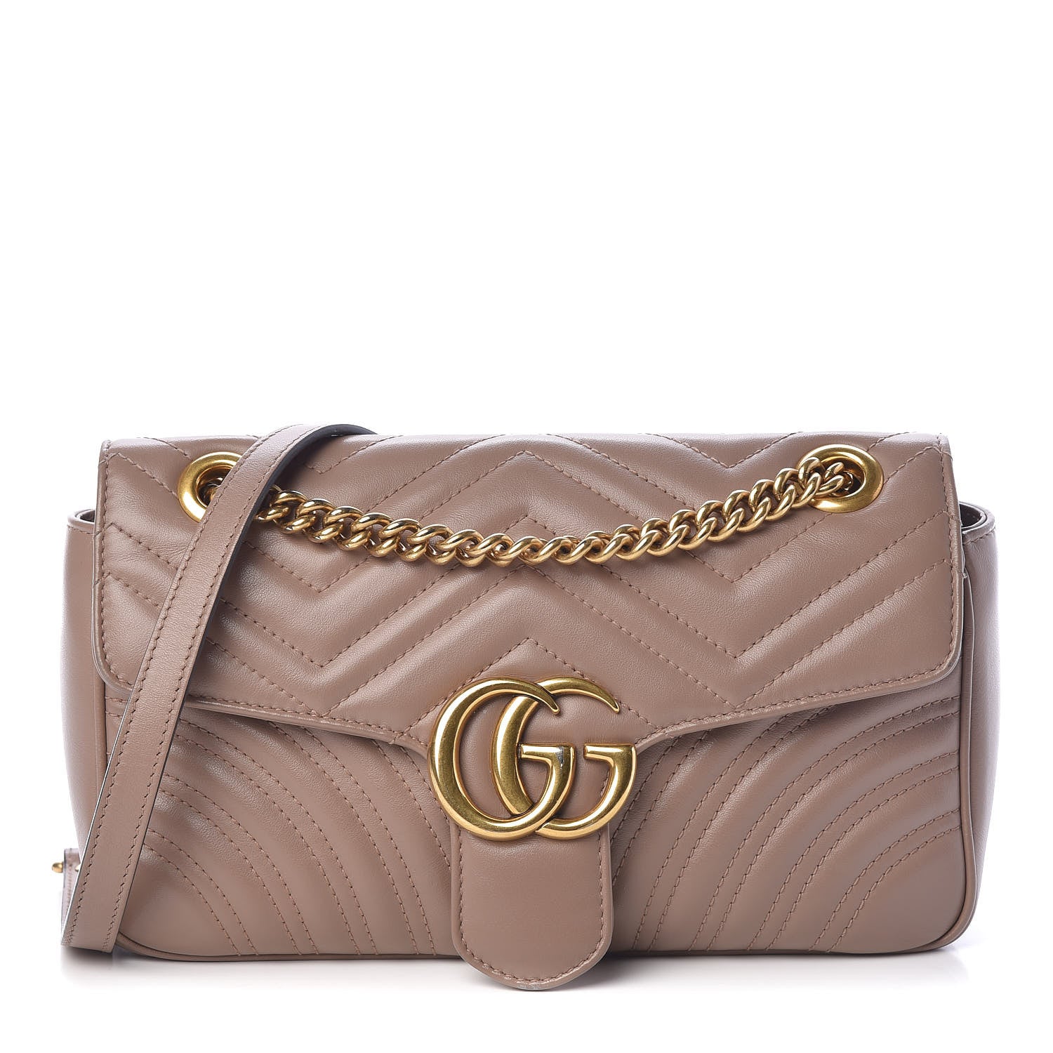 Gucci Calfskin Matelasse Small GG Marmont Shoulder Bag Porcelain Rose 1 of 10