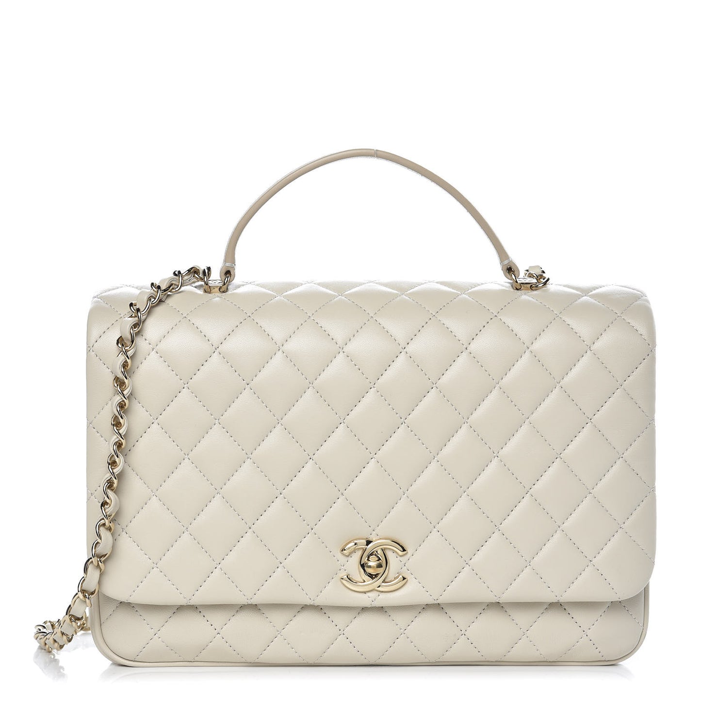 Lambskin Quilted Medium Citizen Chic Flap Ivory