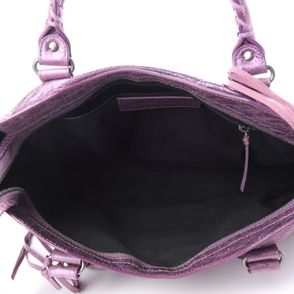Balenciaga Agneau Classic Hardware City Metallic Purple 5 of 11