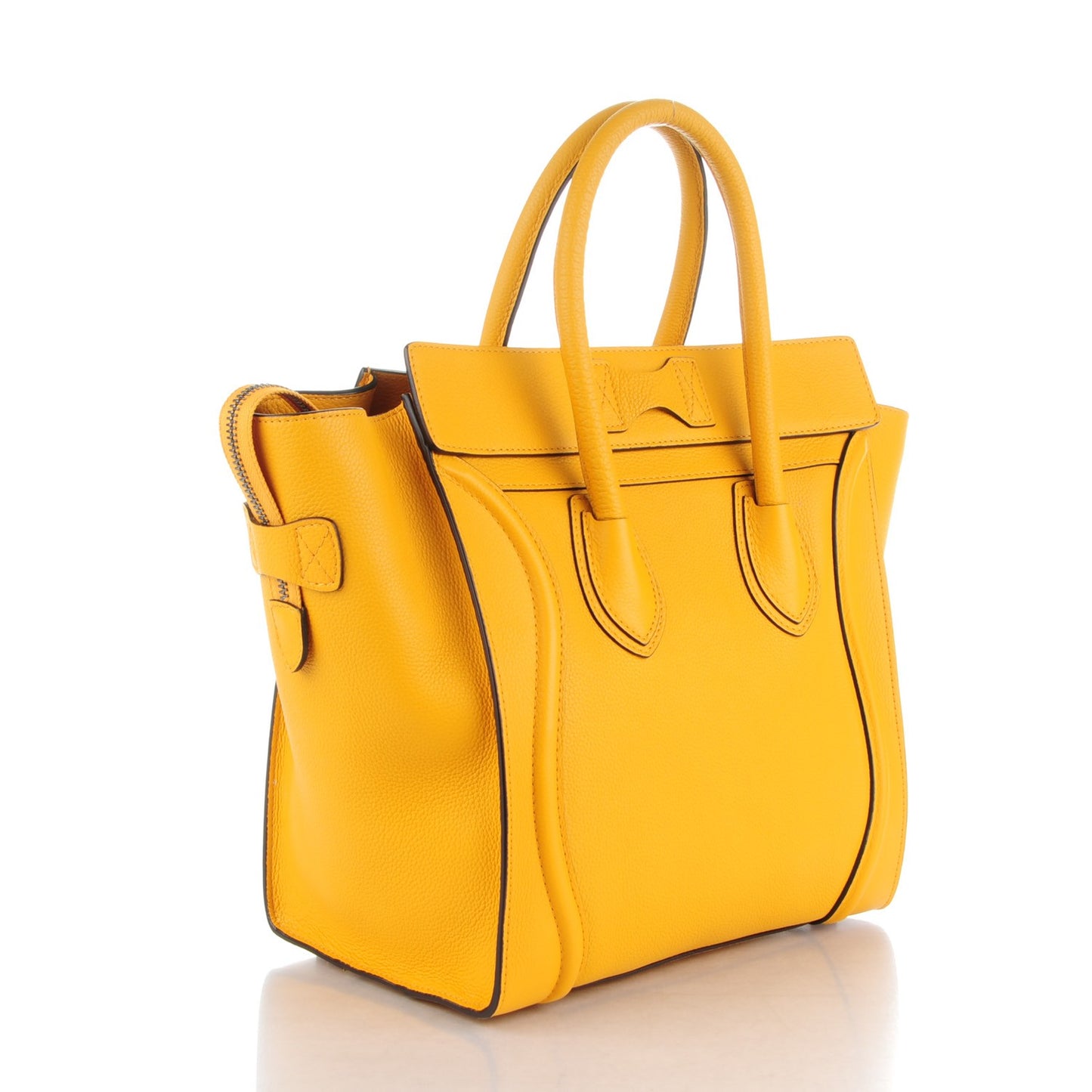 Drummed Calfskin Mini Luggage Ocre
