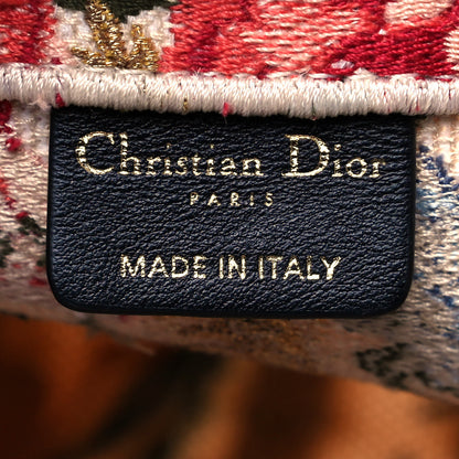 Christian Dior Canvas Embroidered Medium Hibiscus Book Tote Beige Multicolor 9 of 11