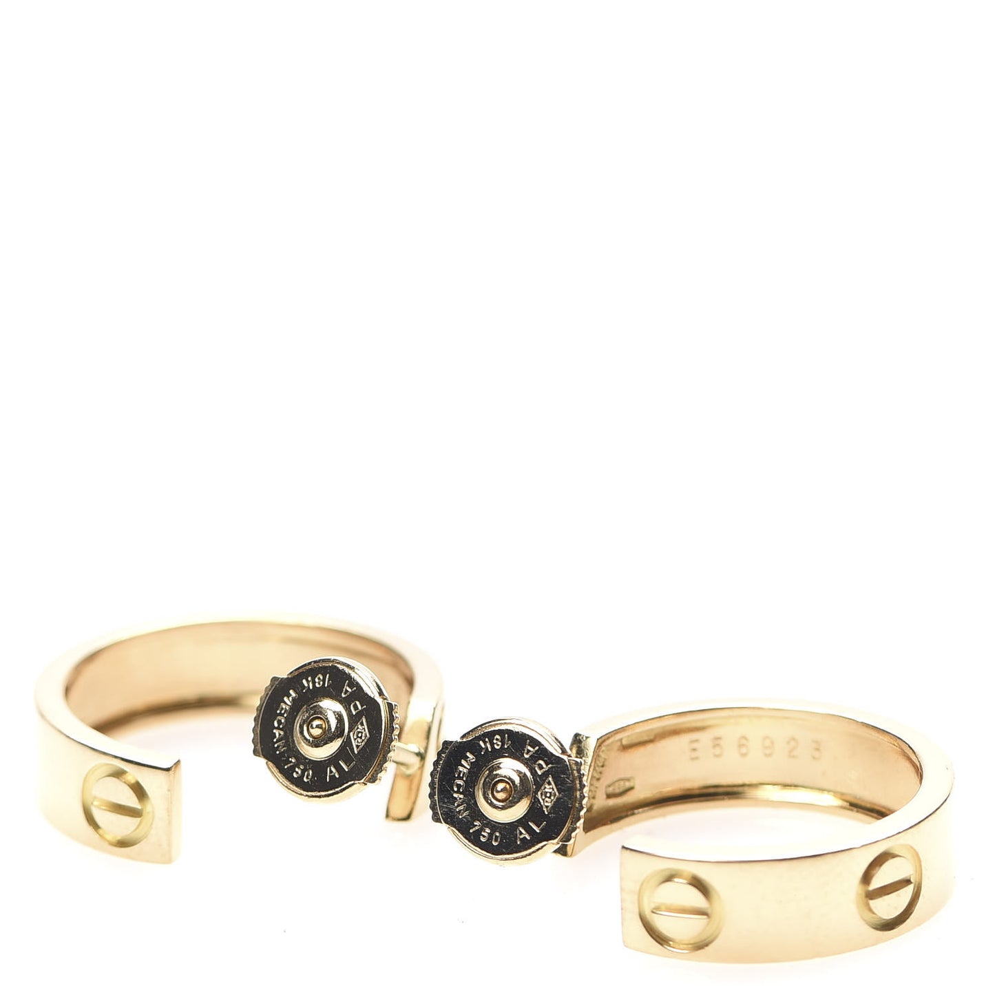 18K Yellow Gold 5.5mm LOVE Hoop Earrings