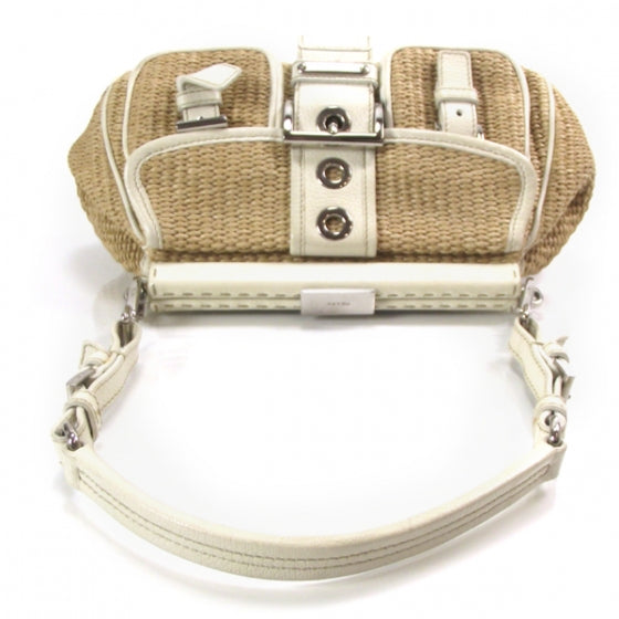 Prada Paglia Straw Leather Framed Shoulder Bag 5 of 10