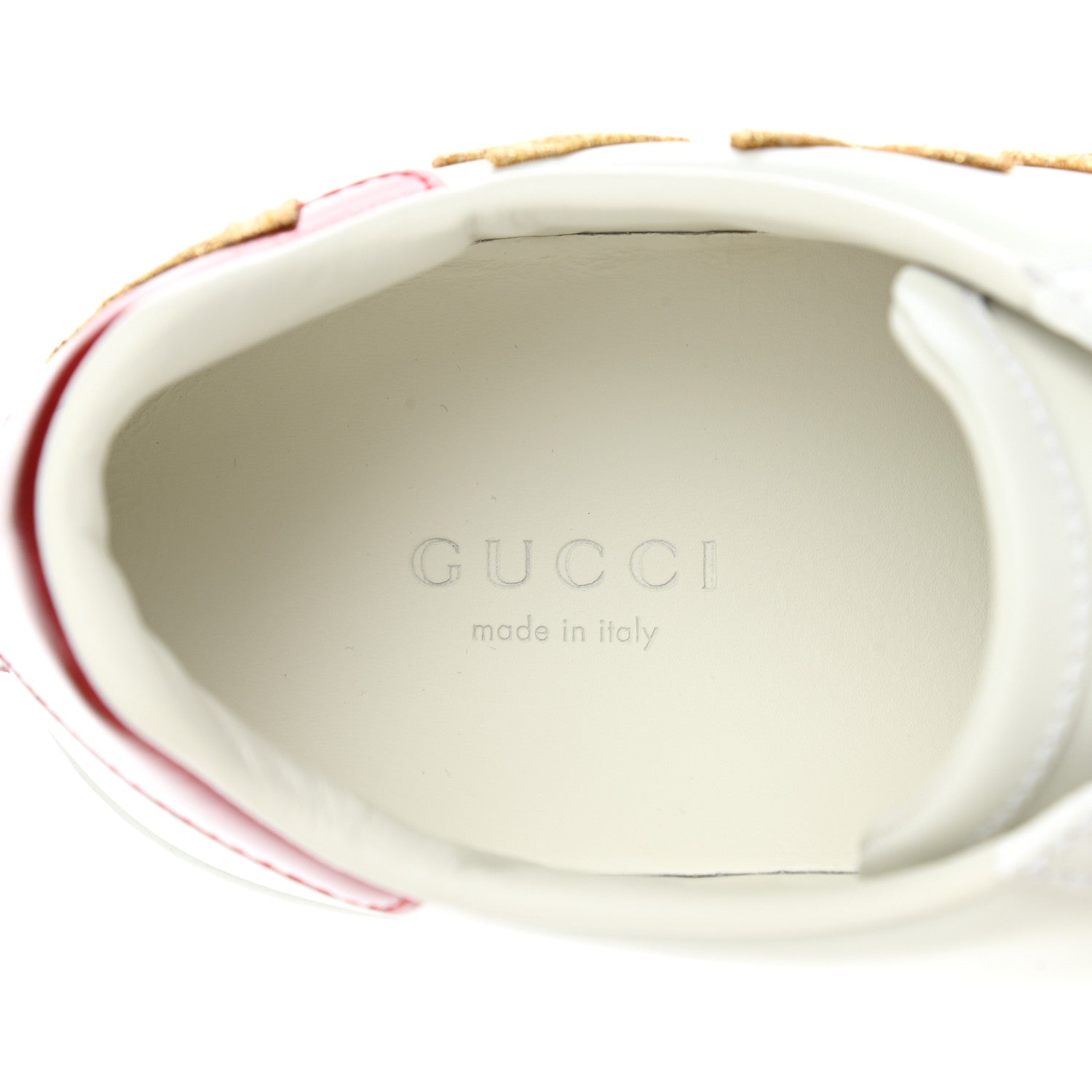Gucci Calfskin Nappa Web LOVED Embroidered Womens Ace Sneakers 36 White Red Flame Notte 7 of 11