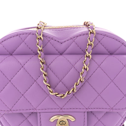 Chanel Lambskin Quilted CC In Love Heart Bag Purple 8 of 11