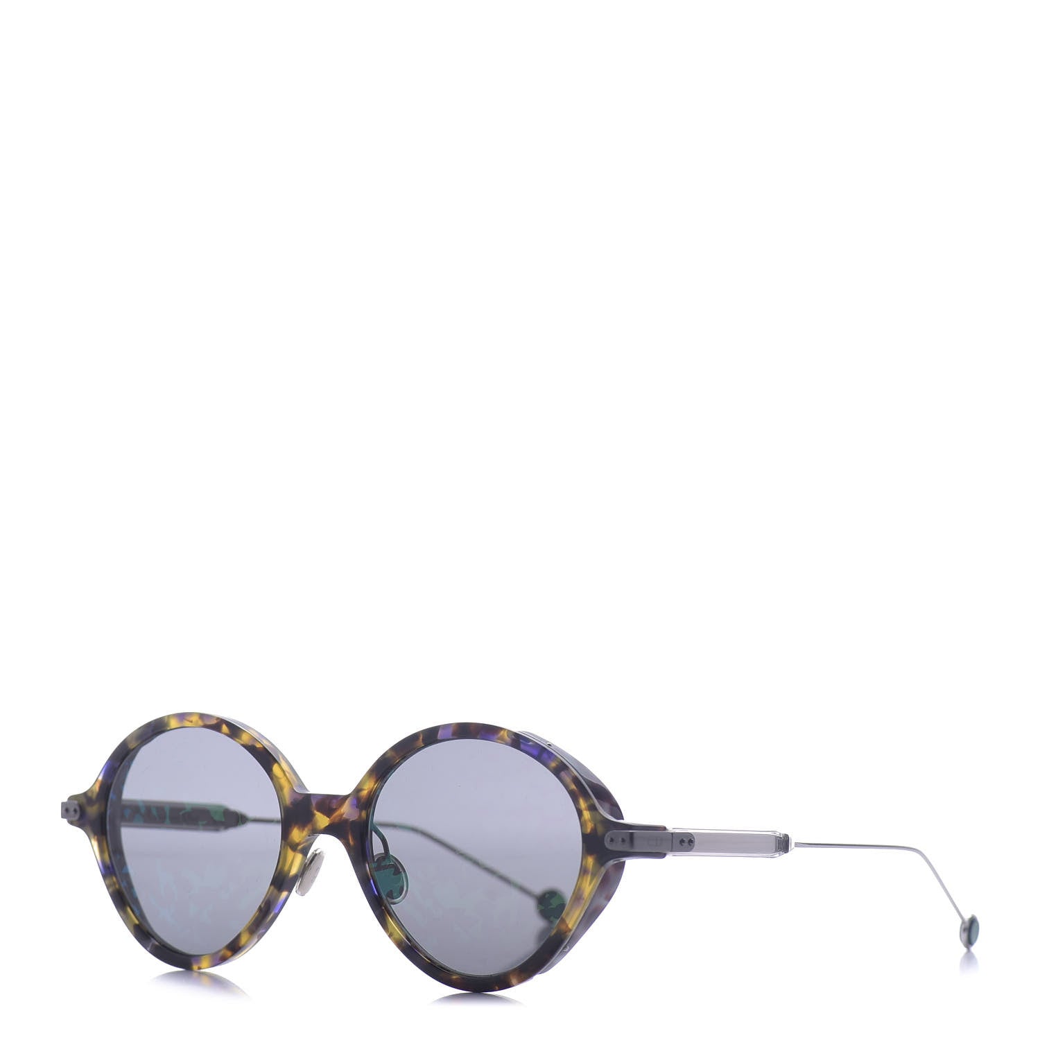 Christian Dior Acetate Leaf Print Umbrage Round Sunglasses Green Foliage 1 of 8