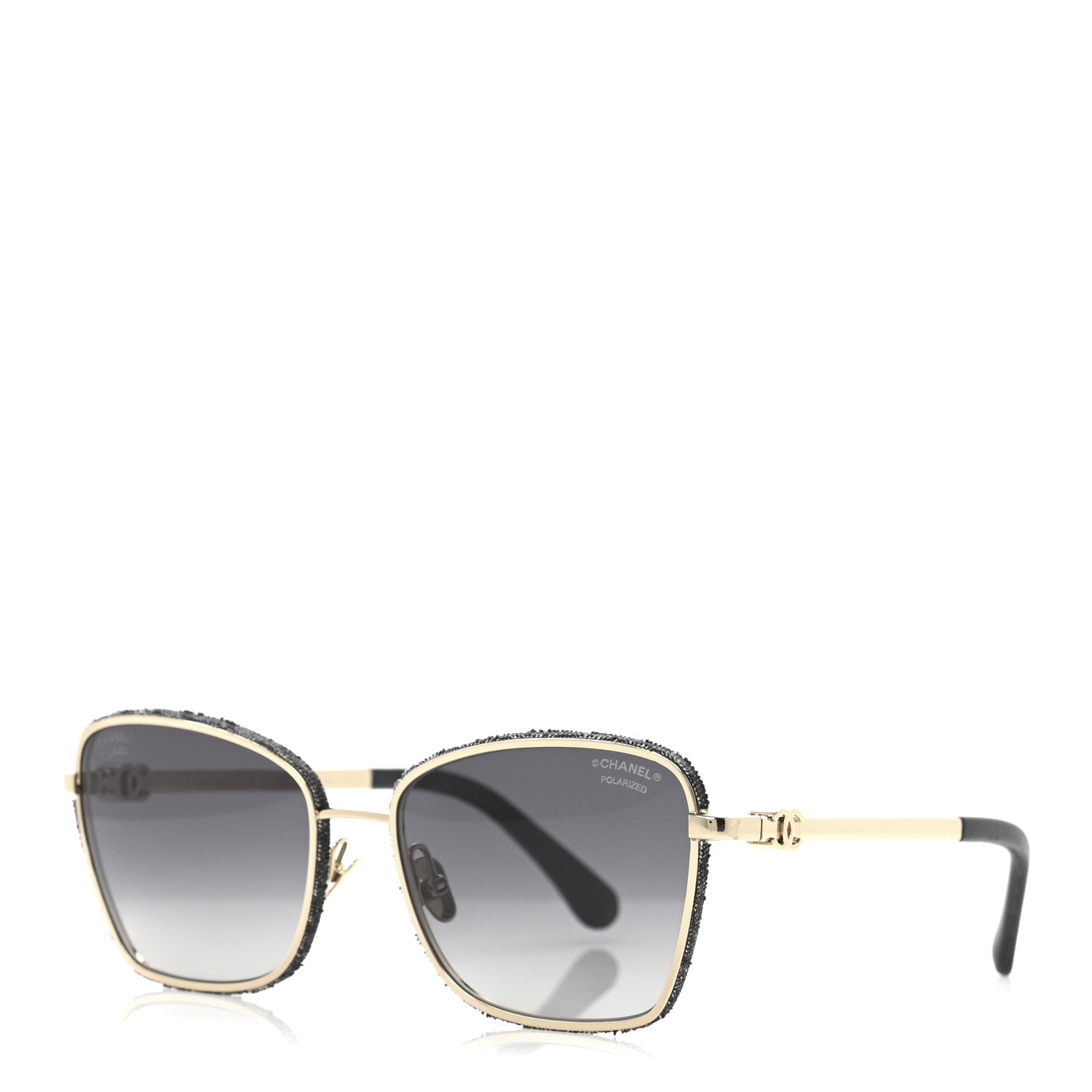 Chanel Metal Calfskin Denim Sunglasses 4289-Q Black 1 of 9