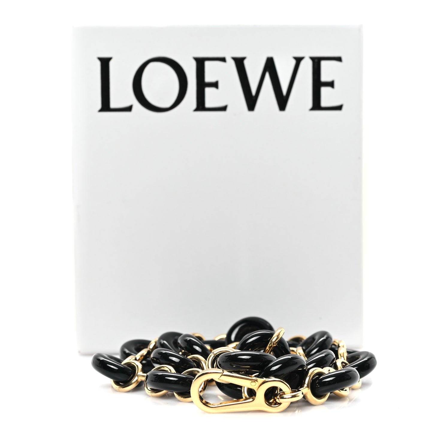 Brass Donut Chain Shoulder Strap Black Gold