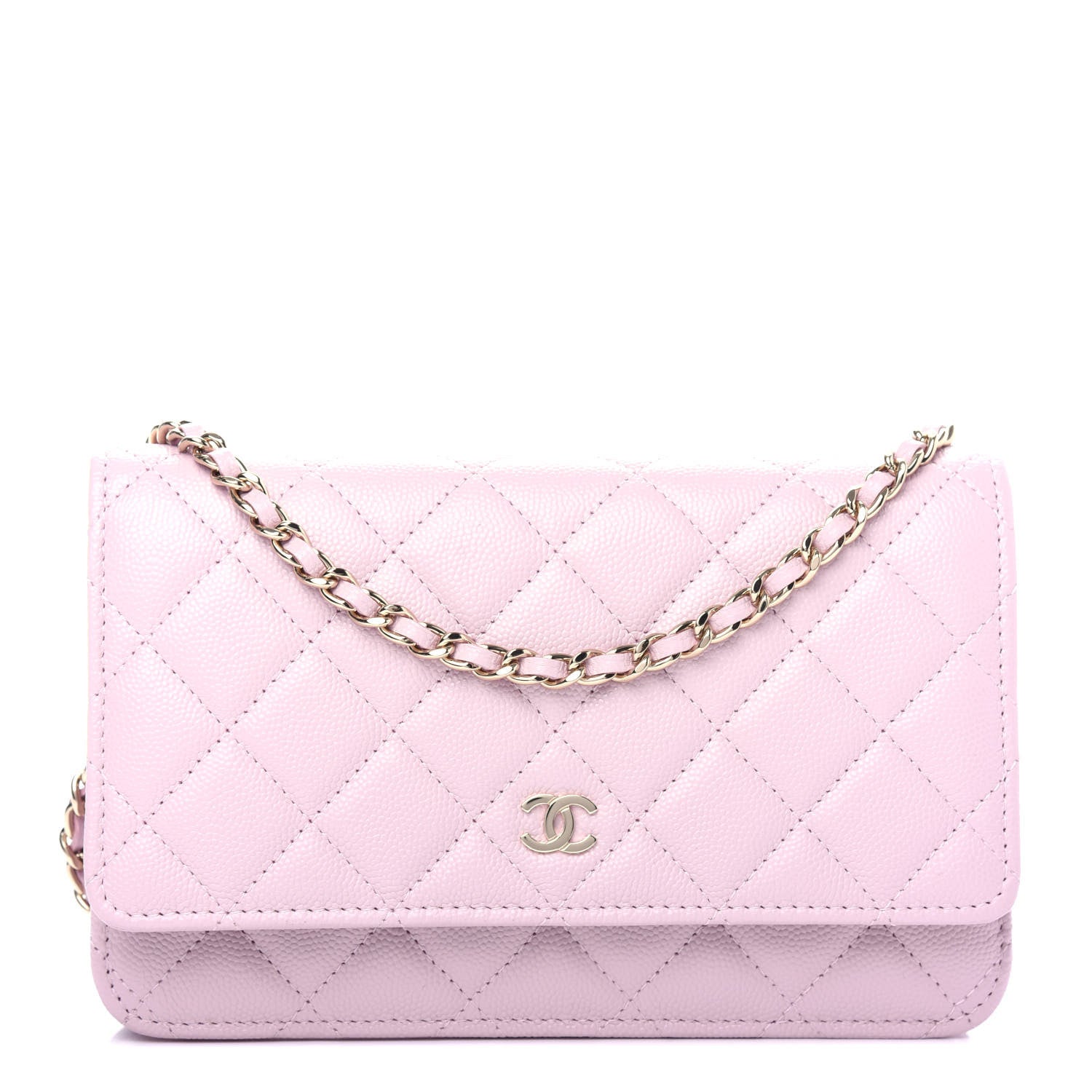 Chanel Caviar Quilted Wallet On Chain WOC Light Pink 1 of 12