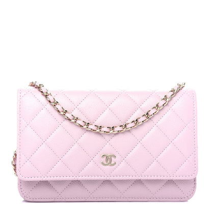 Chanel Caviar Quilted Wallet On Chain WOC Light Pink 1 of 12