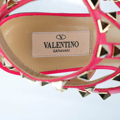 Valentino Garavani Calfskin Rockstud Ankle Wrap Flat Thong Sandals 35 Fuchsia 7 of 8