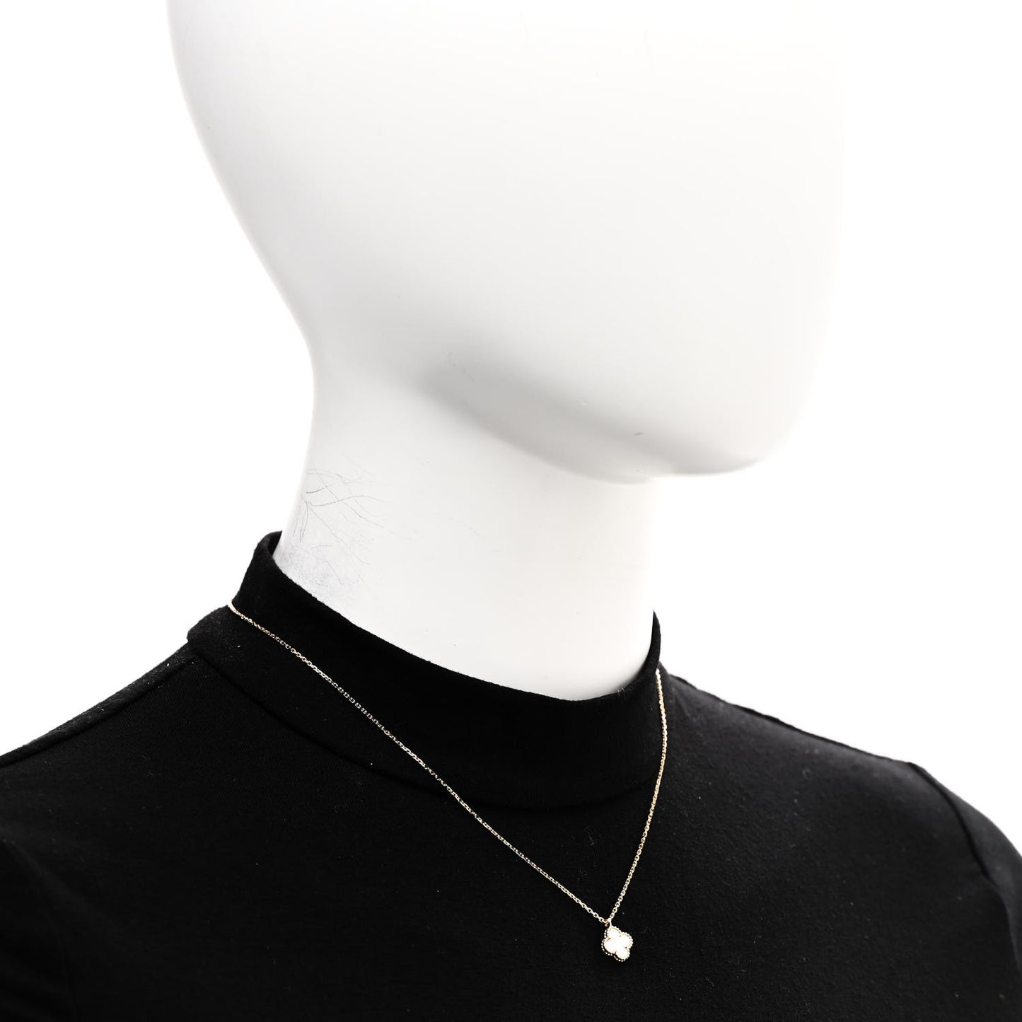 18K Yellow Gold Mother of Pearl Sweet Alhambra Pendant Necklace