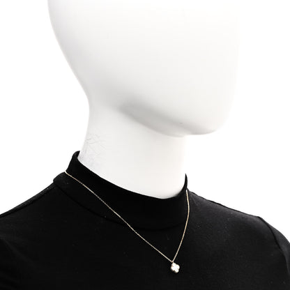 Van Cleef & Arpels 18K Yellow Gold Mother of Pearl Sweet Alhambra Pendant Necklace 2 of 5