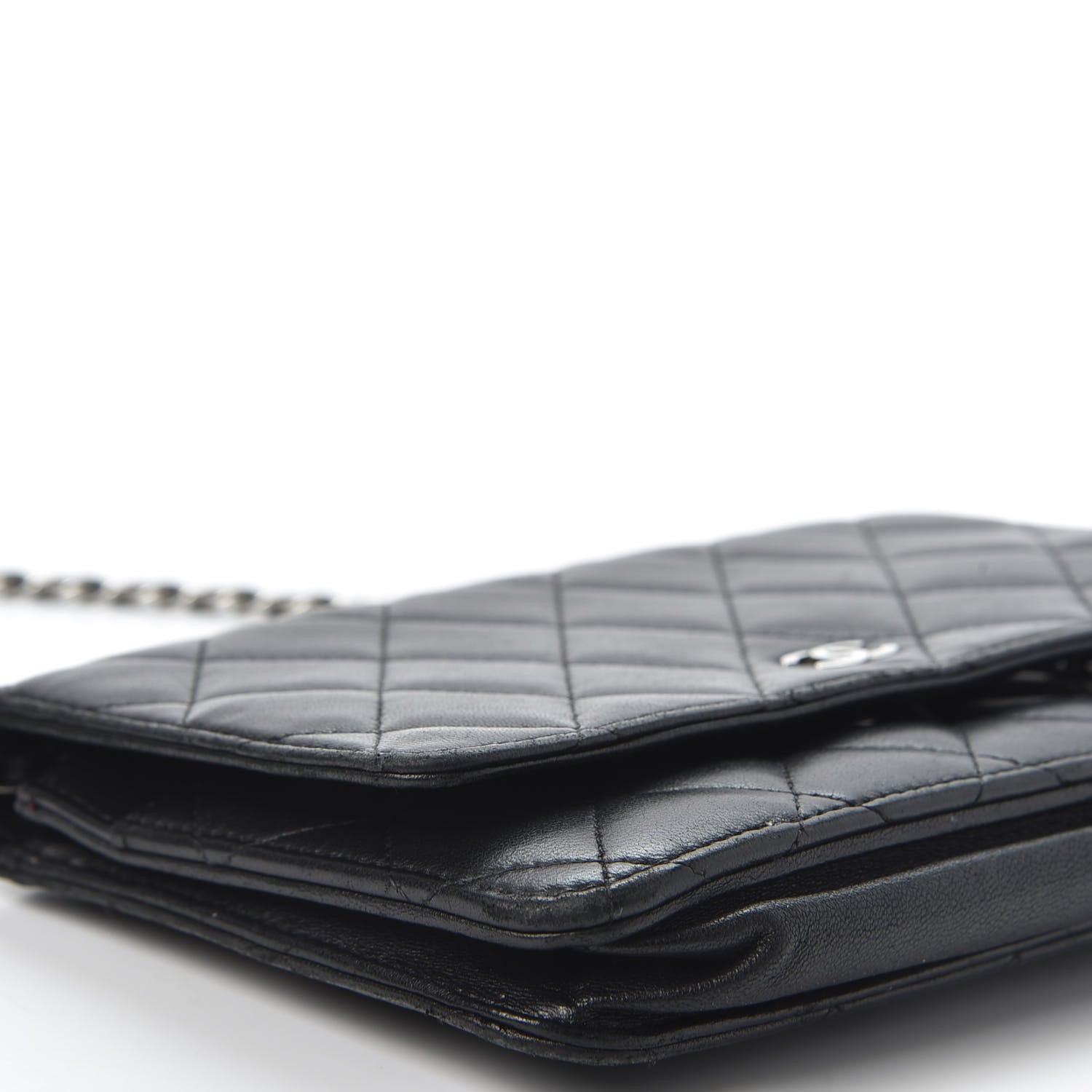 Chanel Lambskin Quilted Wallet On Chain WOC Black 5 of 10