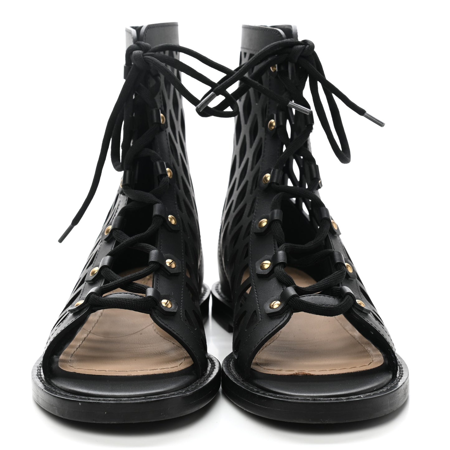 Matte Calfskin D-Trap Sandals 35.5 Black