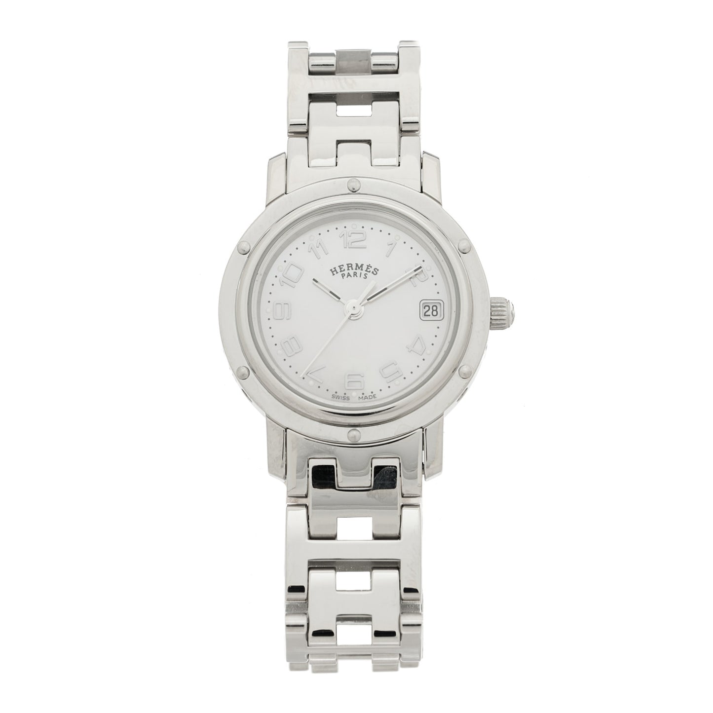 Stainless Steel Pink Mother of Pearl 24mm Clipper Quartz Watch