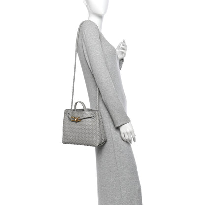 Bottega Veneta Nappa Intrecciato Small Andiamo Shoulder Bag Sterling 2 of 12