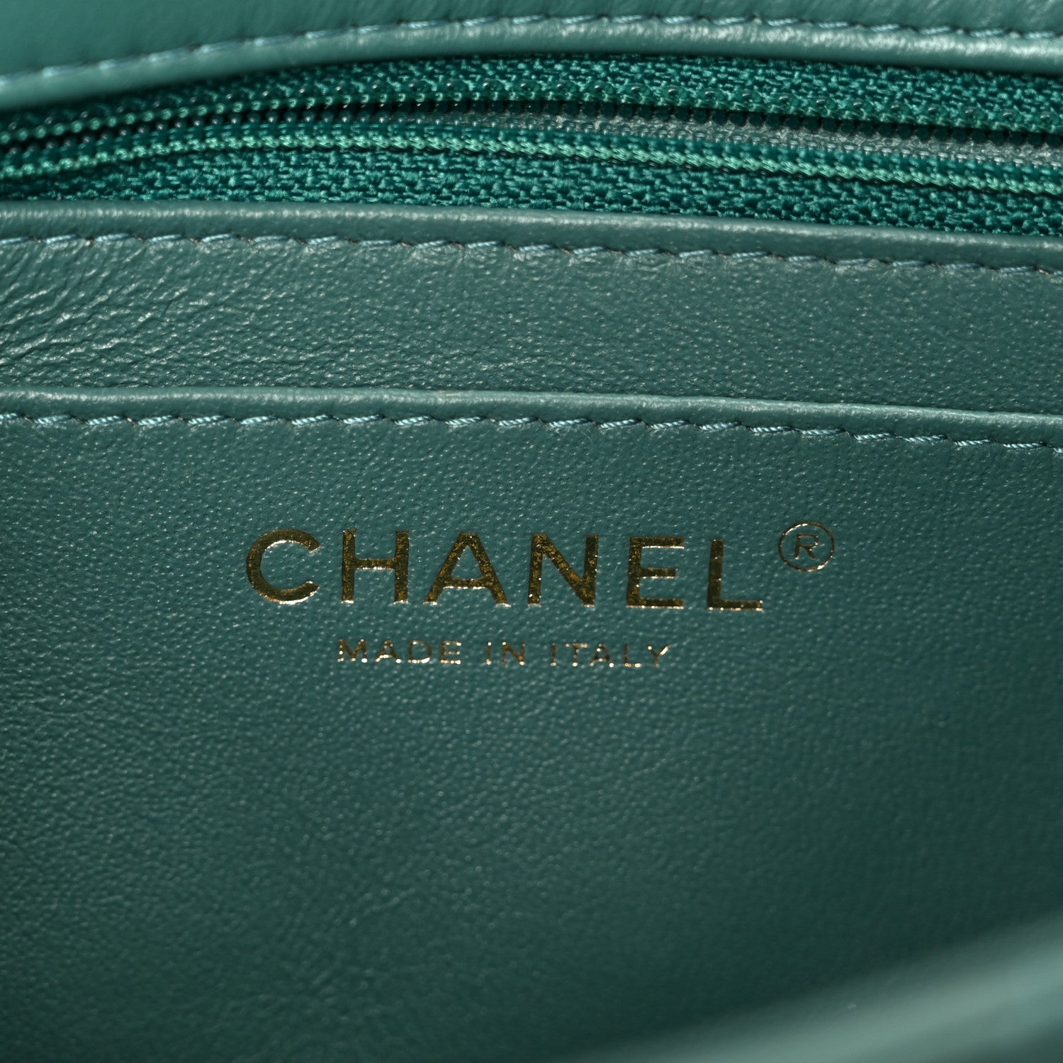 Chanel Lambskin Quilted Mini Rectangular Flap Dark Green 6 of 12