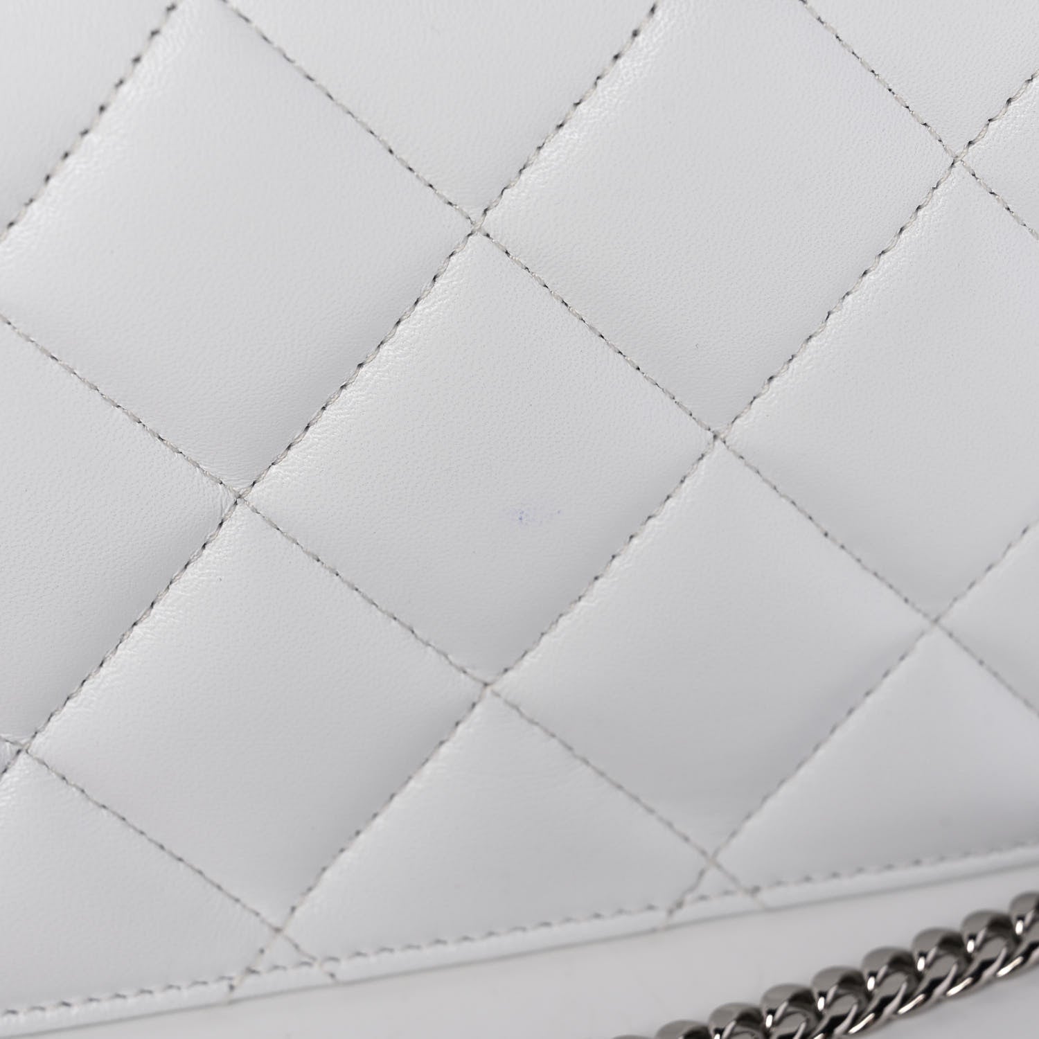 Alexander McQueen Calfskin Quilted Graffiti Skull Small Chain Crossbody Bag White 10 of 11