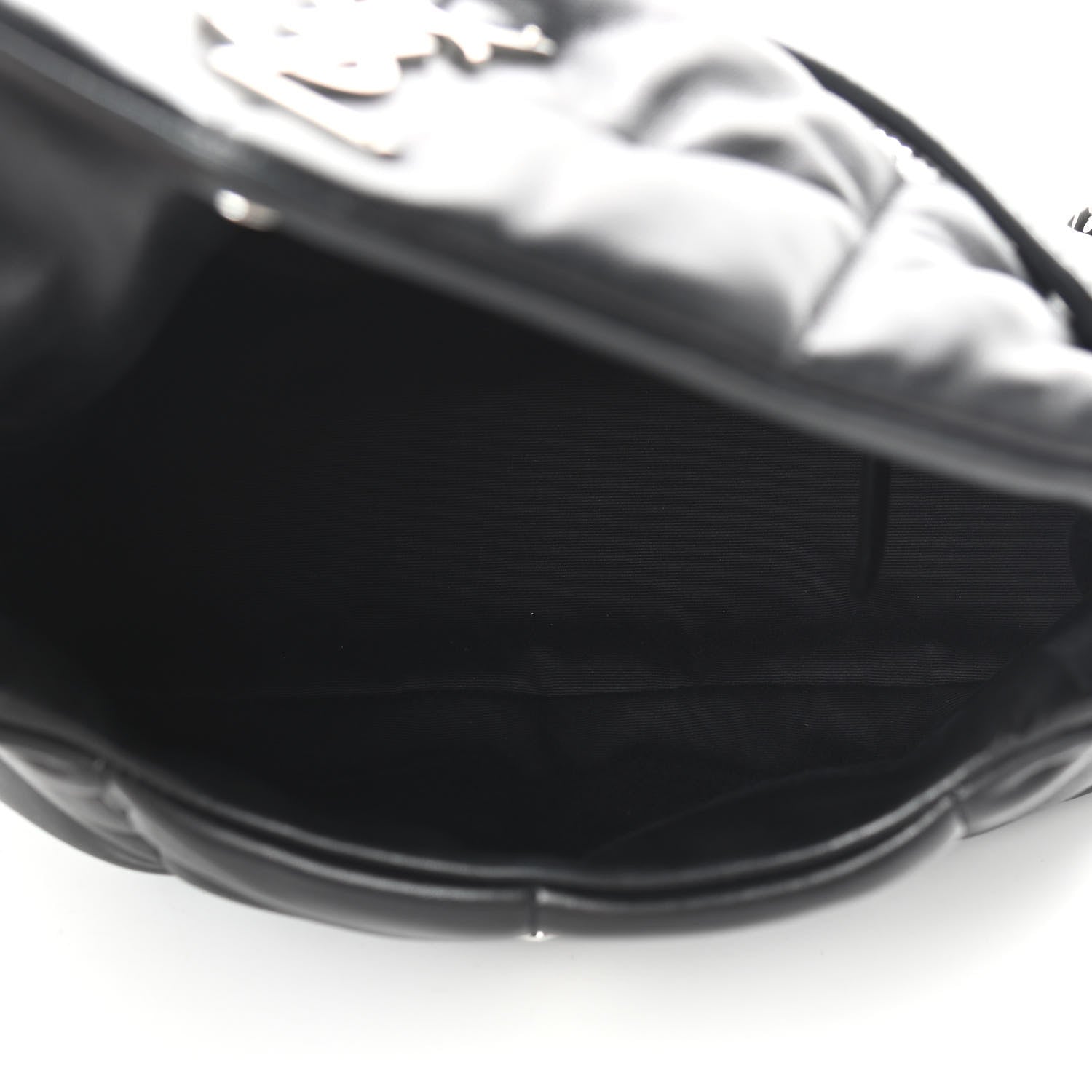 Saint Laurent Lambskin Quilted Small Loulou Puffer Monogram Chain Satchel Black 5 of 9