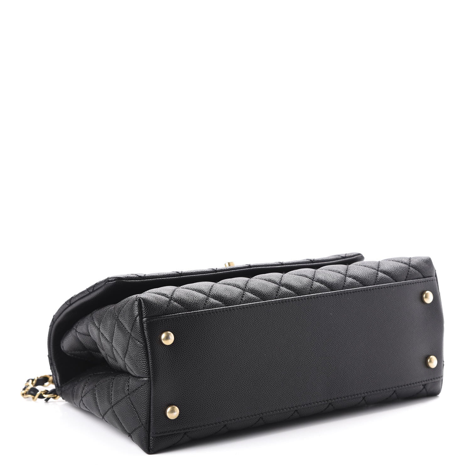 Chanel Caviar Lizard Embossed Quilted Small Coco Handle Flap Black 4 of 11